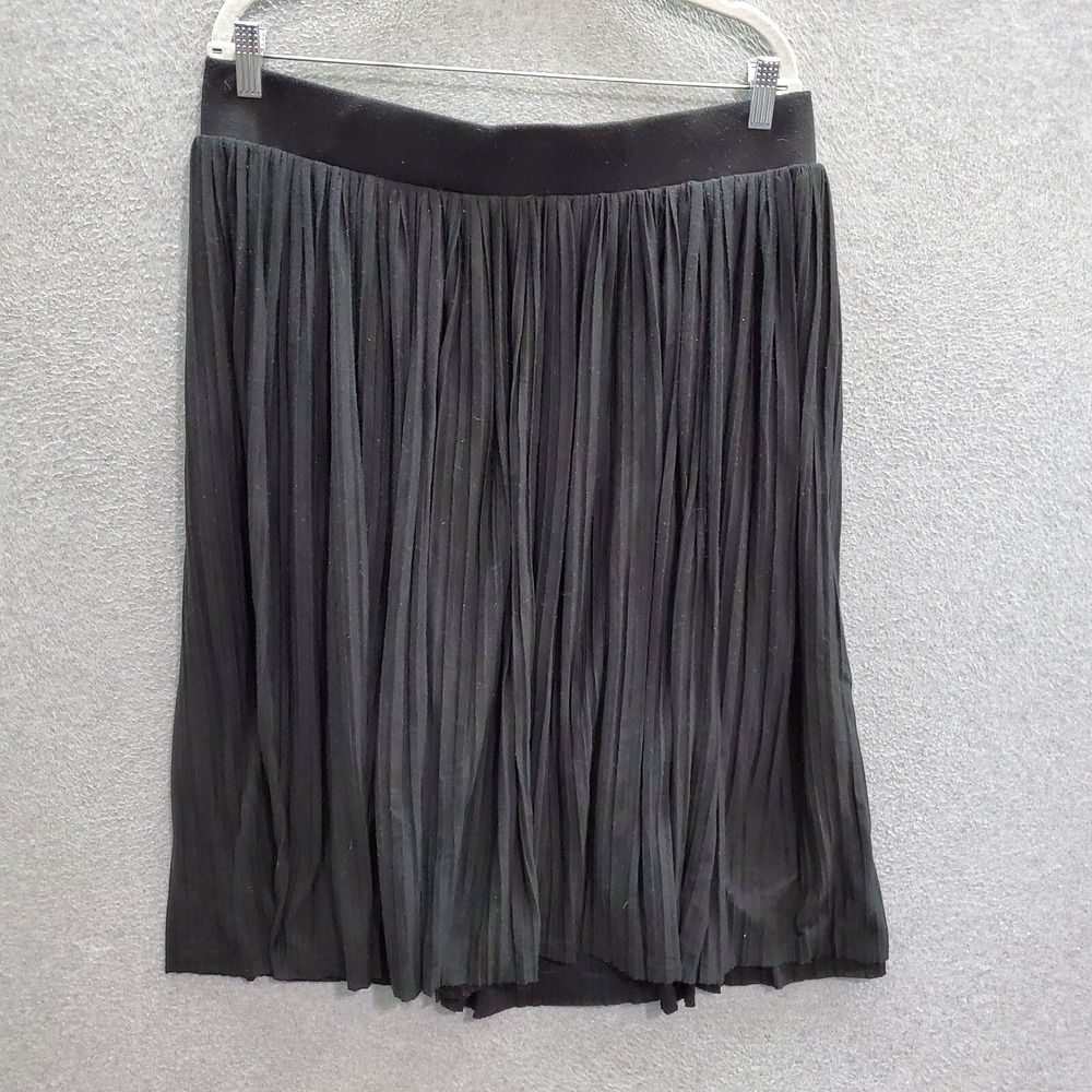 Torrid Women Skirt 0‎ Black Pleated Chiffon Lined Elastic Waist